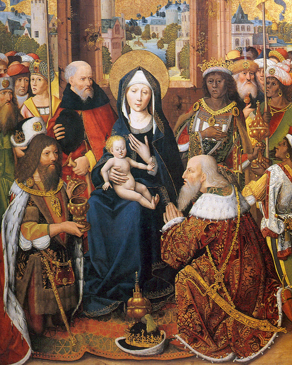 Maestro della glorificazione della Vergine, Adorazione dei Magi (1480 circa). Aquisgrana, Suermondt-Ludwig Museum (Fine Art Images/Alinari).